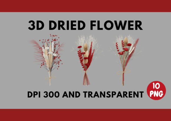 3D Render Dried Flower Bouquet Guide