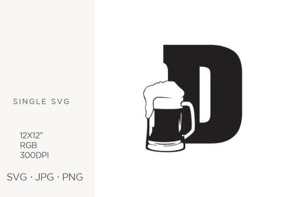 Big Glass of Beer, Letter D: A Bold Design Asset