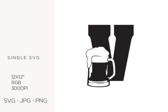 Big Glass of Beer, Letter V Vector Art