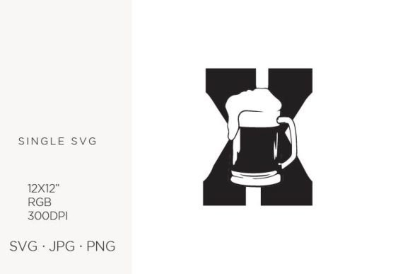 Big Glass of Beer, Letter X: A Bold Vector Graphic for Branding