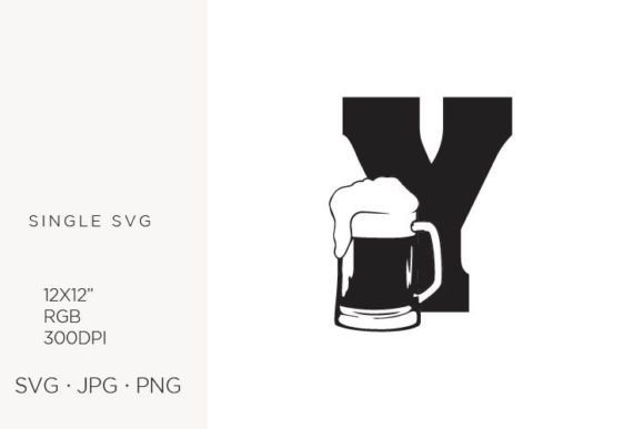 Big Glass of Beer, Letter Y Vector Art