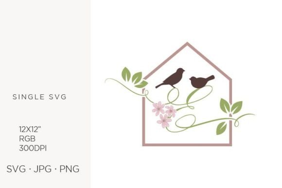 Birds Floral House, Letter E: A Versatile Vector Artwork for Modern Creators