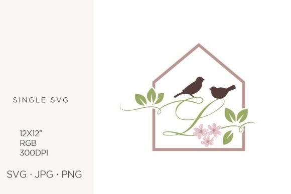 Birds Floral House, Letter L: A Versatile Design Asset