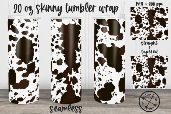 Brown and White Cowhide Tumbler Wrap: A Guide to Digital Sublimation Designs
