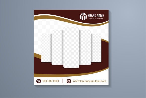 Brown Square Banner Wave: Design Essentials