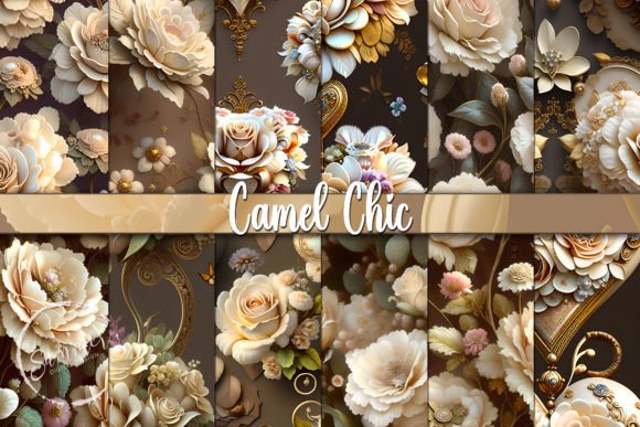 Camel Brown Roses, Seamless Patterns: A Strategic Asset for Brand Identity