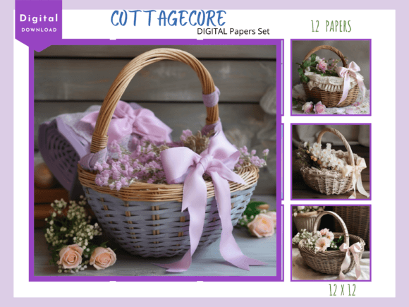 Cottagecore Basket Lace and Bowl Papers