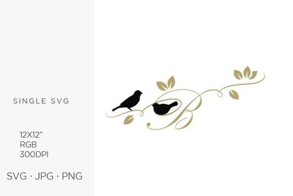 Evaluating Birds on a Branch, Golden Letter B for Design Projects