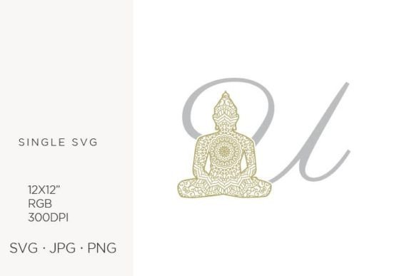 Golden Buddha Monogram Letter U Design Guide