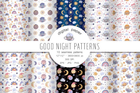Good Night Patterns: Seamless Patterns for Professional and Creative Workflows