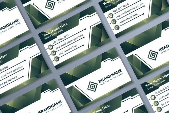 Green Horizontal Business Card Design
