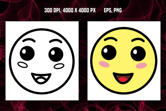Joyful Cute Smiles. Cartoon Vector Icons