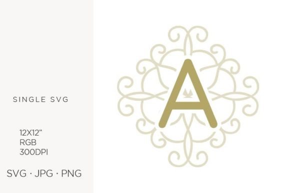 Letter A Swirl Ornamental Monogram Design