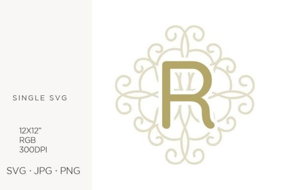 Letter R, Swirl Ornamental Monogram Vector Art
