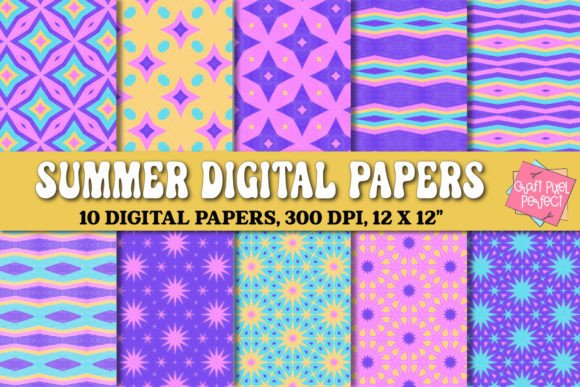 Revitalize Your Creative Projects with the Summer Geometric Digital Paper Pack