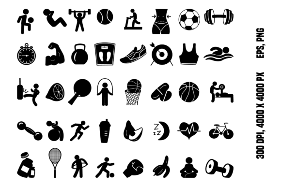 Set of 40 Black Sports Icons: A Versatile Toolkit for Modern Web Design