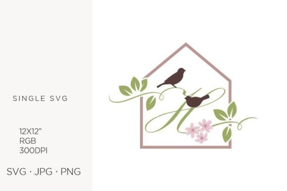 Unlocking Creativity with the Birds Floral House Letter H Vector Artwork