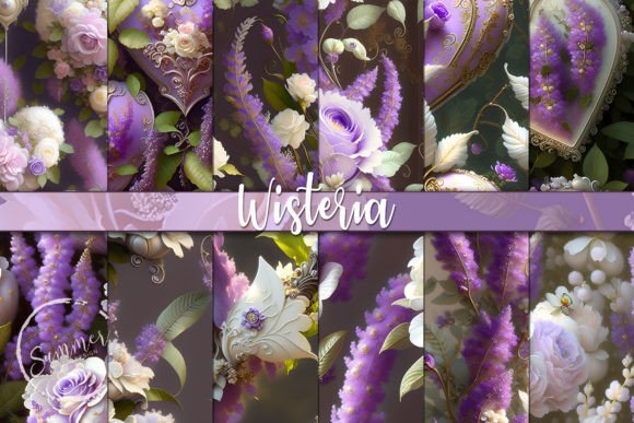 Wisteria Lilac Flowers, Floral Patterns: A Shabby Chic Design Resource